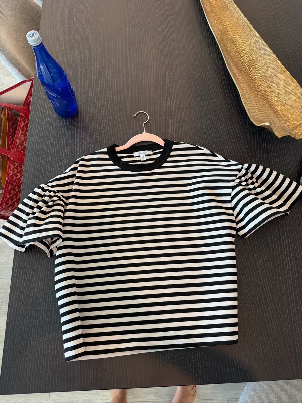 Max Mara black and white stripe top; worn once